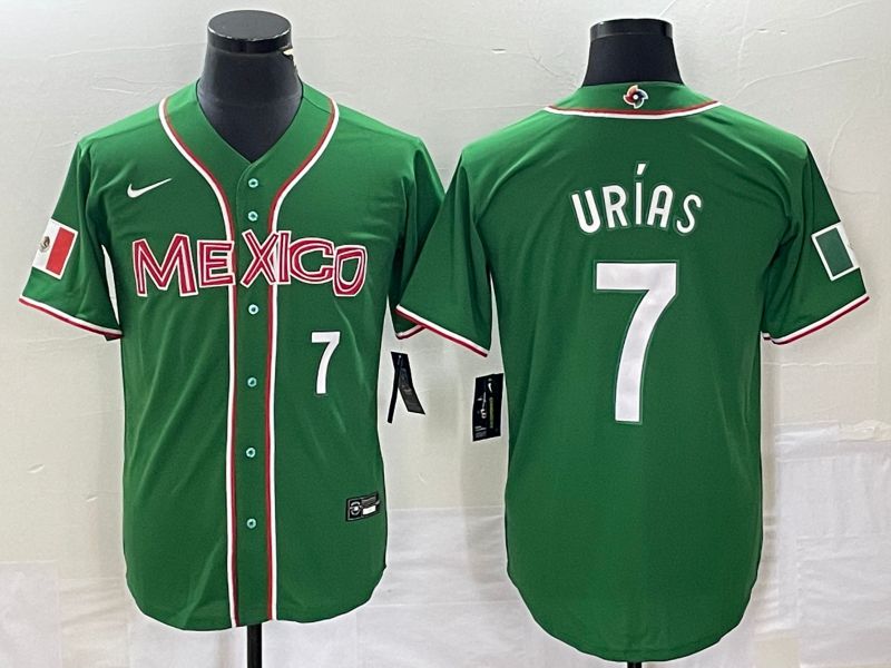 Men 2023 World Cub Mexico #7 Urias Green white Nike MLB Jersey9